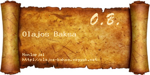 Olajos Baksa névjegykártya